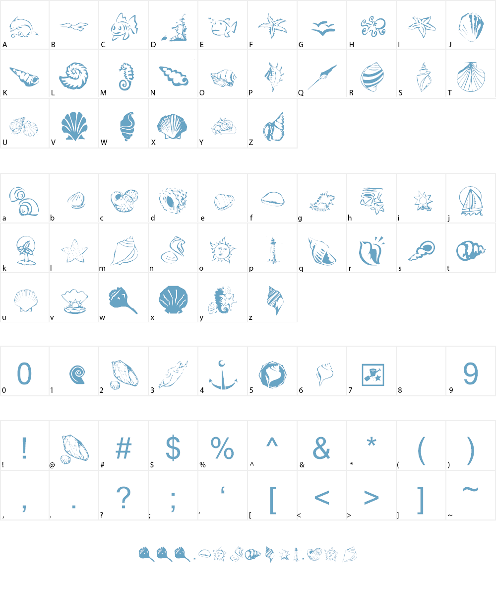 KR Down By The Sea Font Character